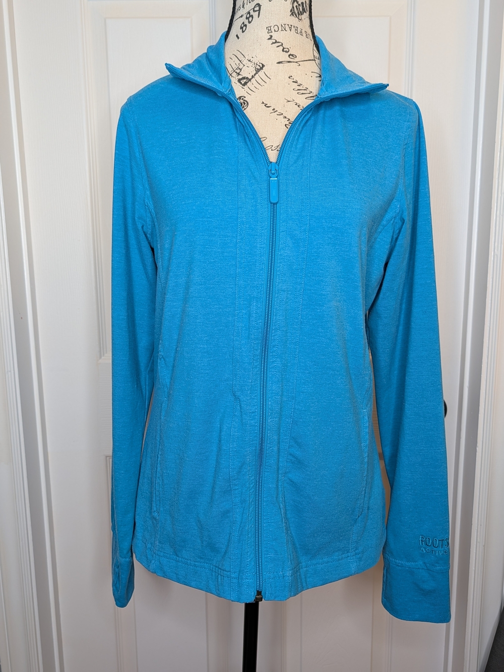 Roots Women's Zip-Up Active Jacket Size S Bright Blue Lightweight